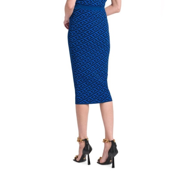 VERSACE NWT La Greca Print Midi Skirt and Top Set - Picture 9 of 15